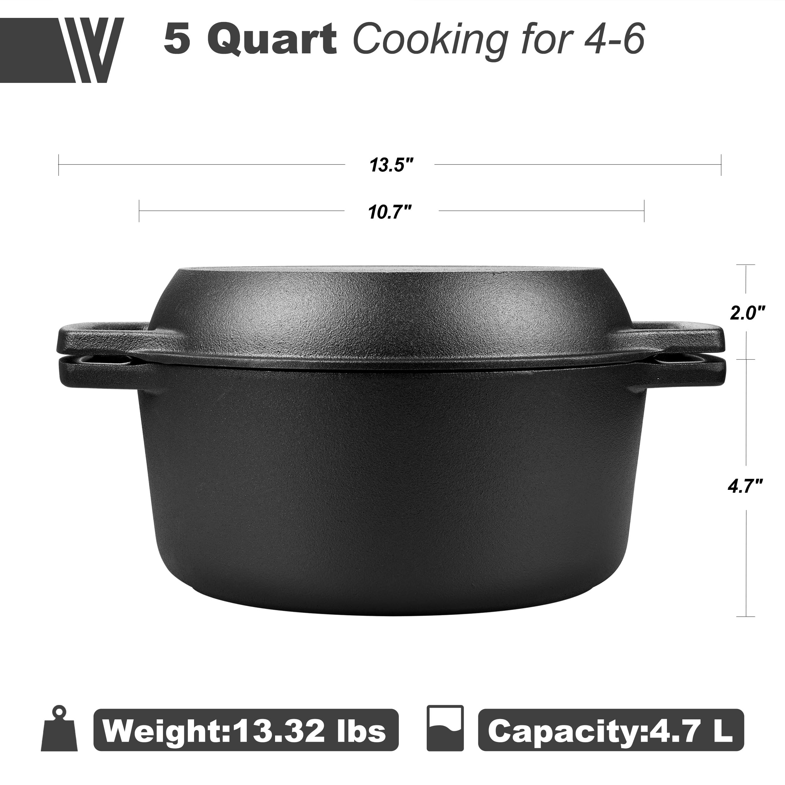 Vorringard cast iron with looped handles ready for stove to table transfer