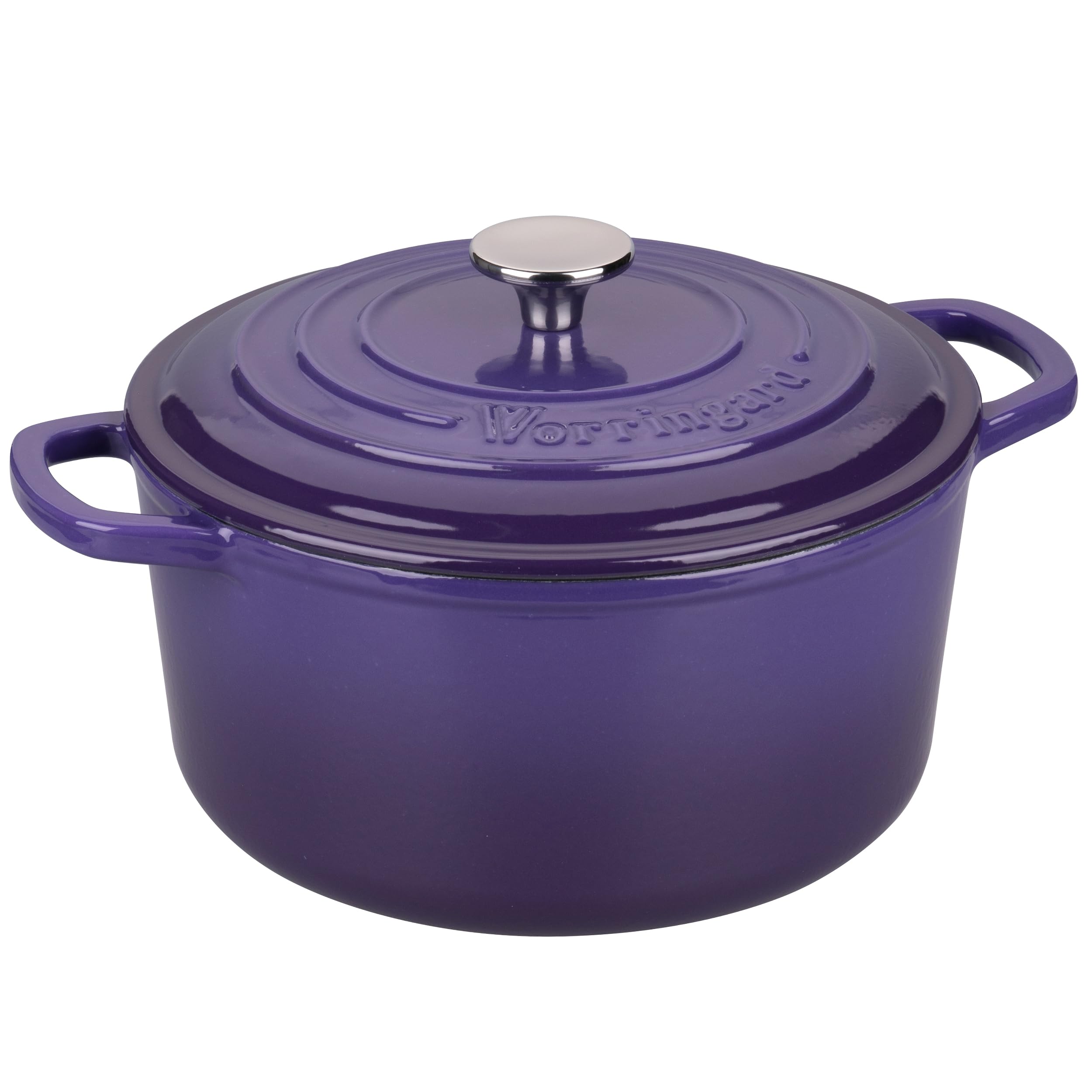 VORRINGARD purple enamel finish on stovetop for searing and braising.