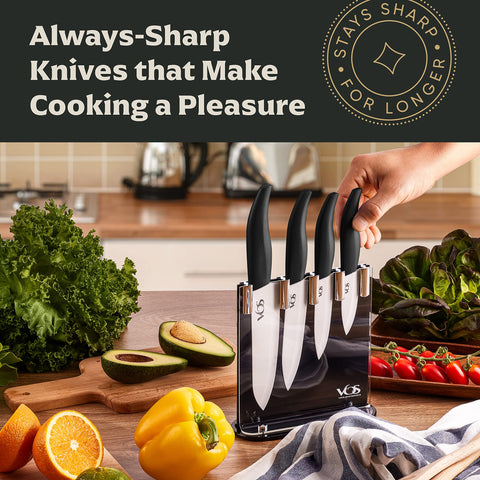 Vos kitchen knives are lightweight for comfortable, extended use