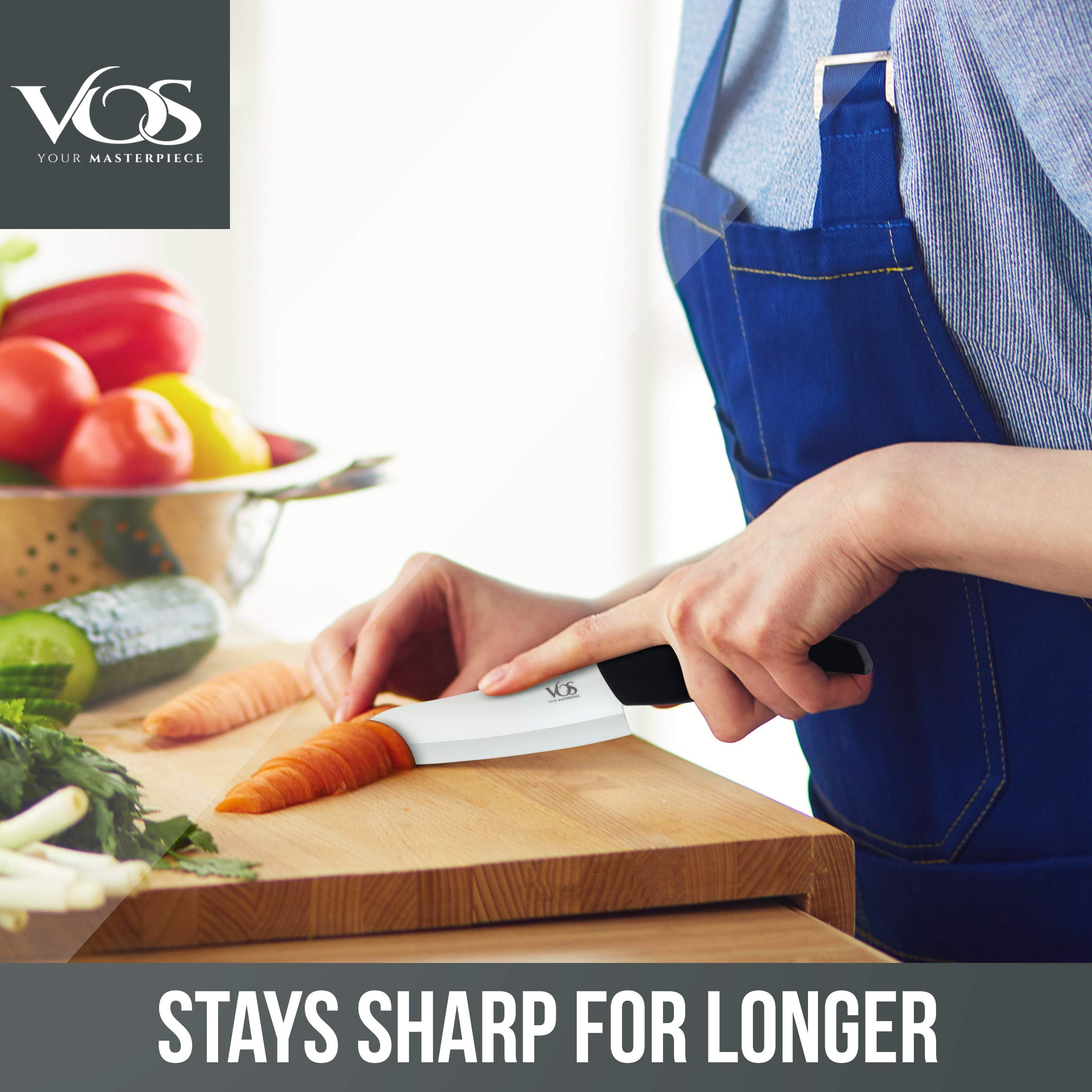 Vos ceramic knives are dishwasher safe for easy cleanup.