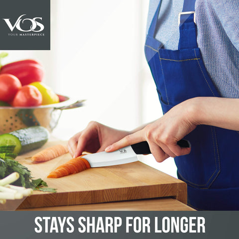 Vos ceramic knives are dishwasher safe for easy cleanup.