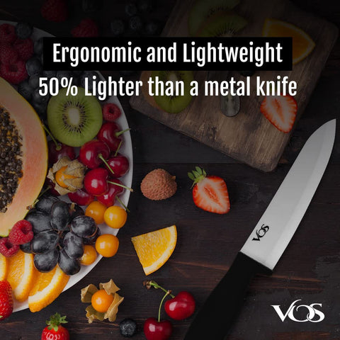 Vos ceramic knife set peeler for quick fruit and vegetable prep.