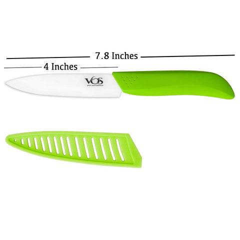 Vos paring knife with sheath showcases safe storage and edge protection.