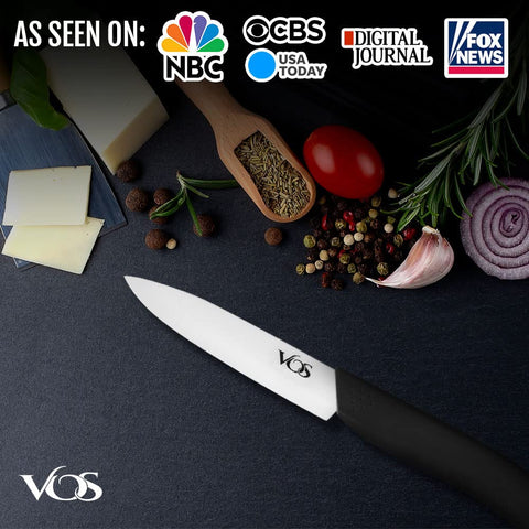 Vos green handle ceramic knife suited for comfortable daily kitchen prep.