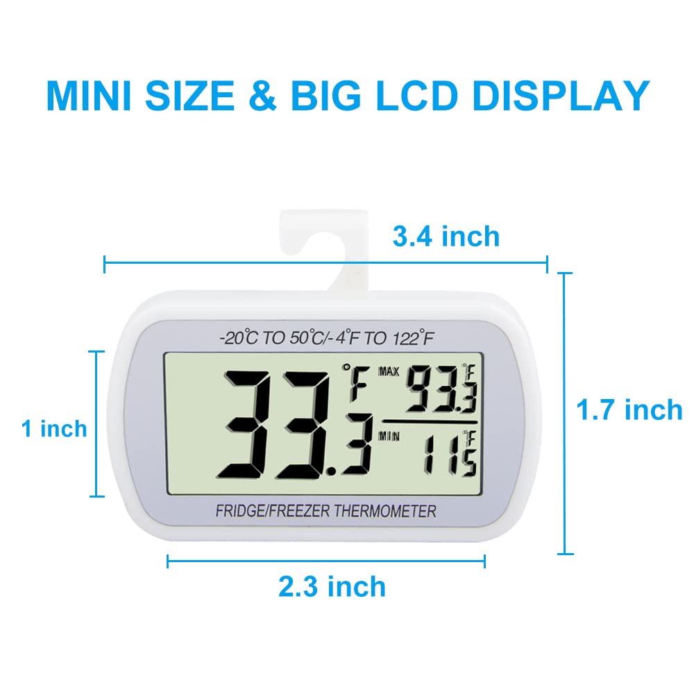 VOULOIR thermometer with magnetic back for quick fridge mounting.