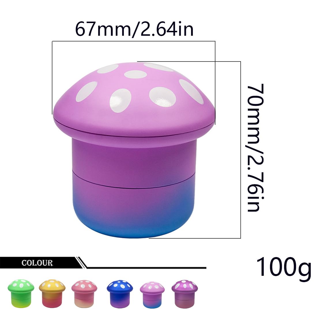 VOVOH grinder top view highlights gradient cap for quick grinding.