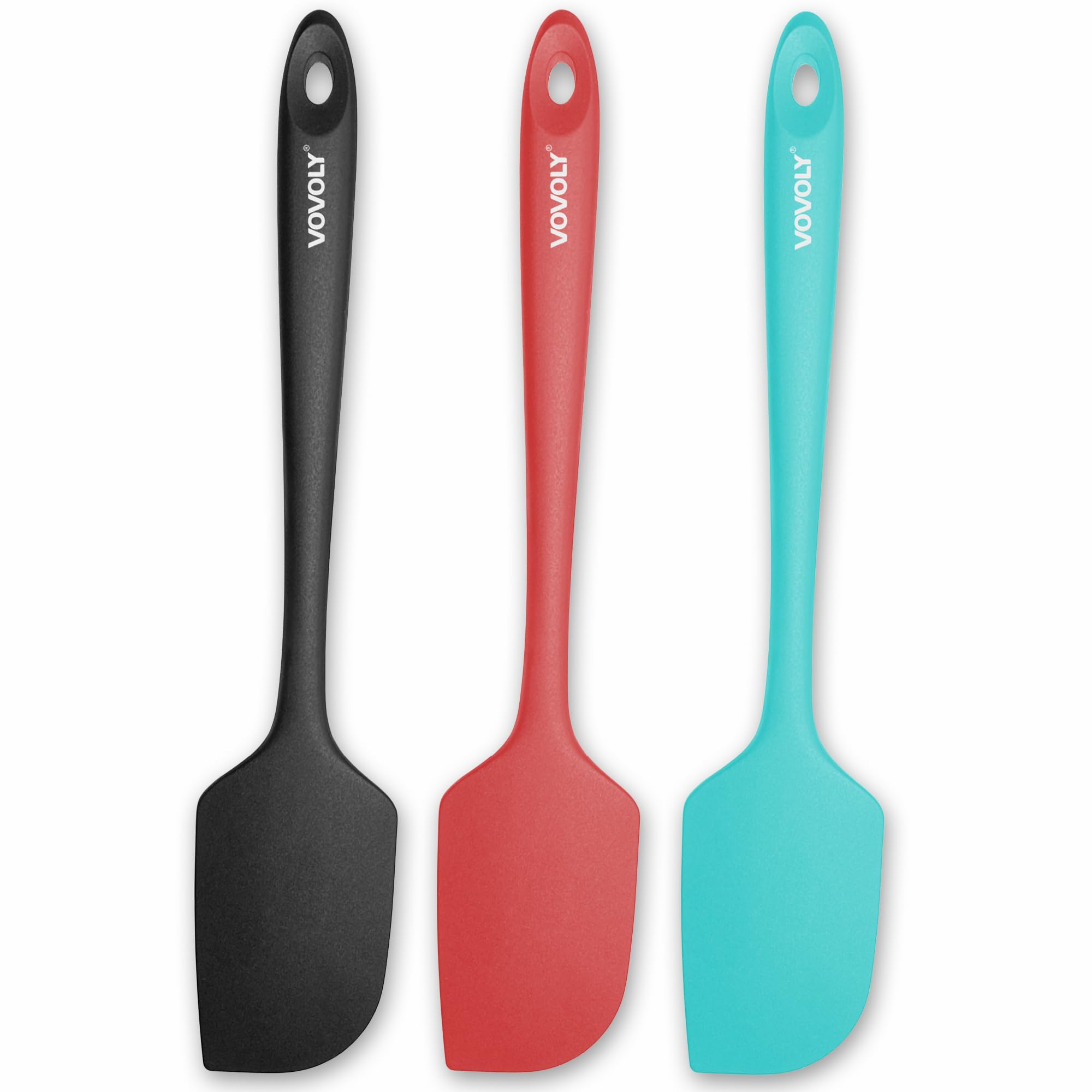 Vovoly 3-pack silicone spatulas with heatproof core for high-temp cooking