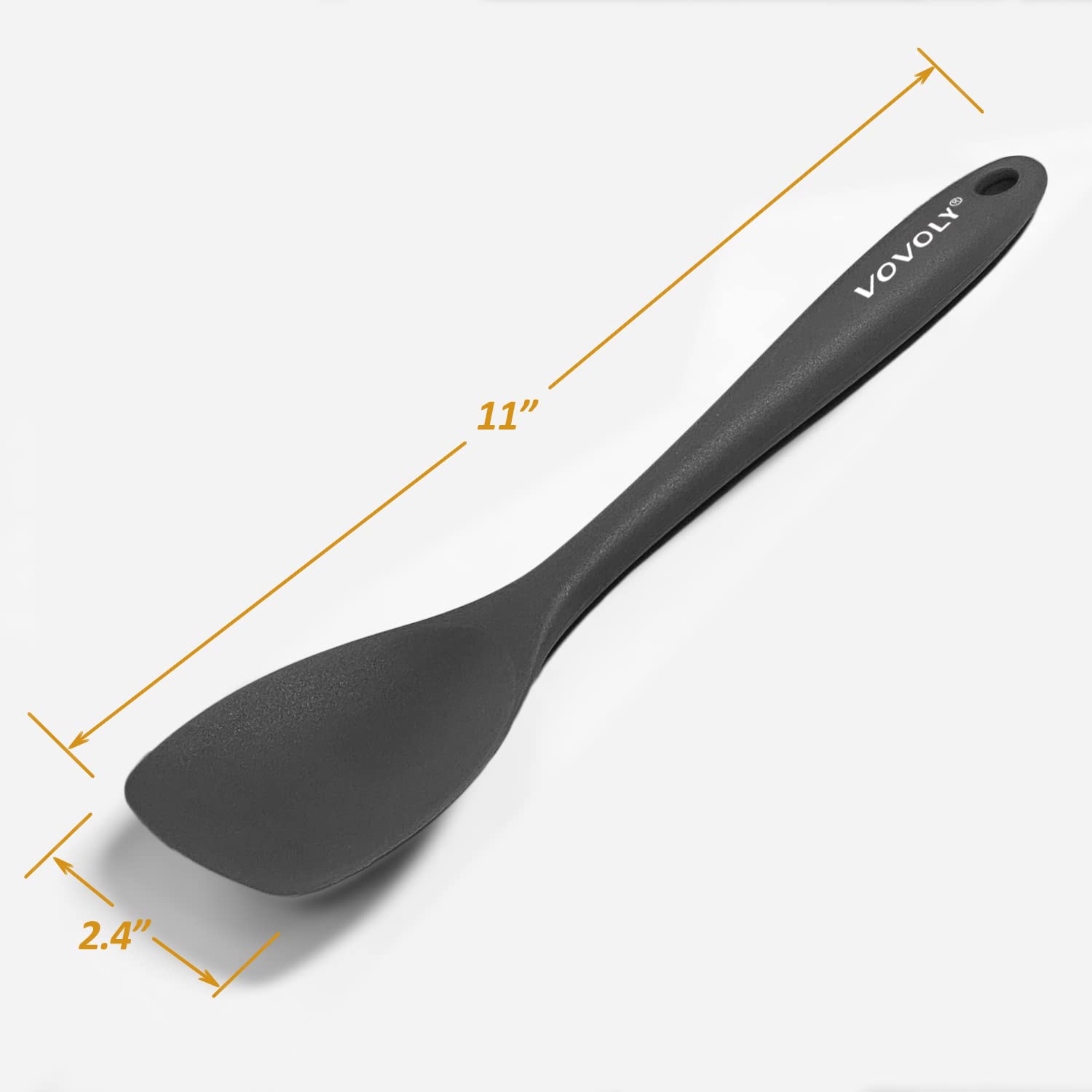 VOVOLY black silicone spatula spoon set for nonstick pans and easy handling.