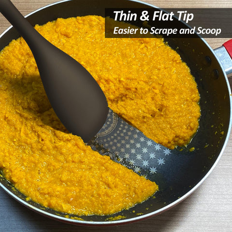 VOVOLY dishwasher-safe silicone spatulas ready for quick cleanup after cooking.