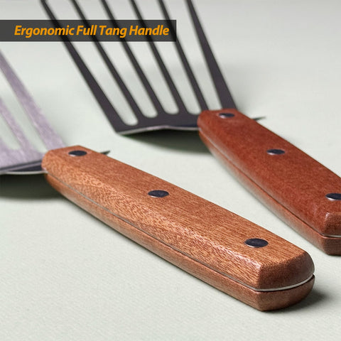 Vovoly ergonomic wooden handle offers comfortable grip during long cooking sessions.