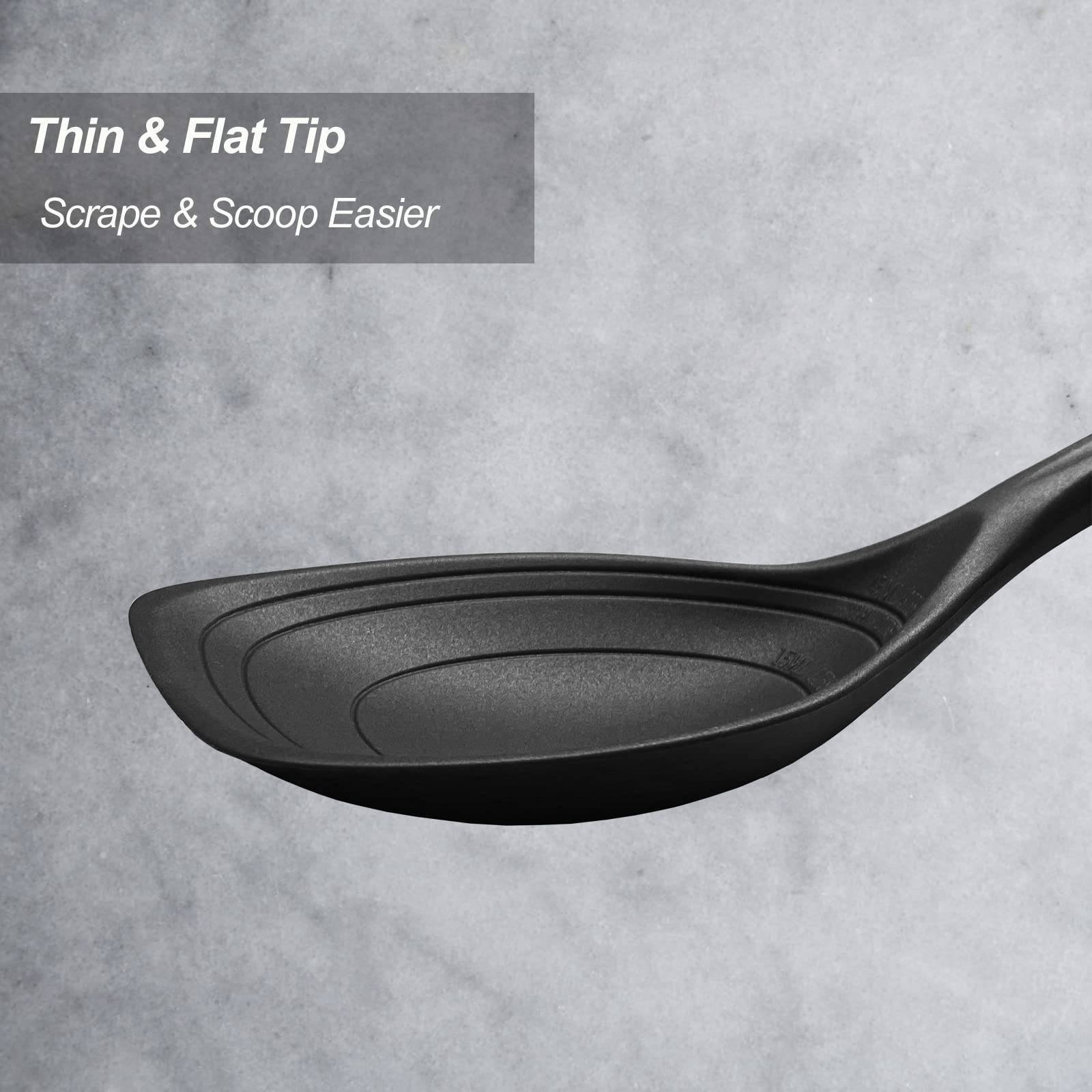 Vovoly flat-edge spoon helps scrape every bit.