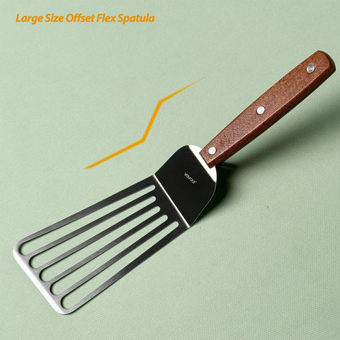 Vovoly flexible yet strong blade handles delicate foods without bending.