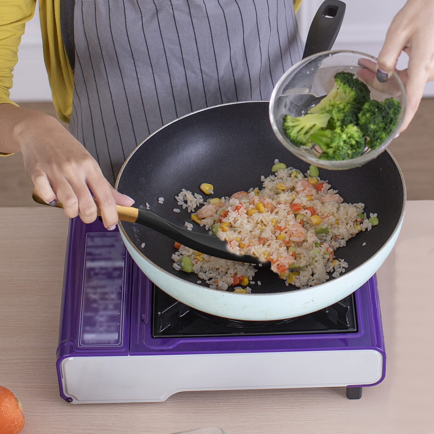 Vovoly 11.4-inch spoon and spatula set ideal for nonstick pans