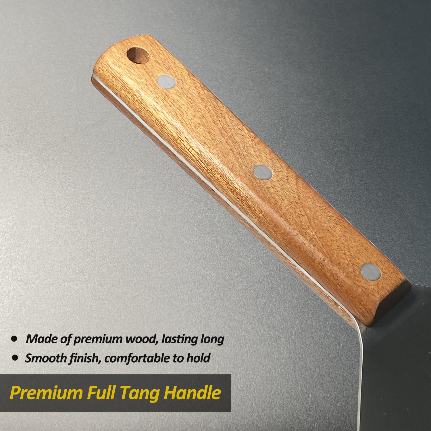 Vovoly precision-cut spatula with rounded corners to protect cookware