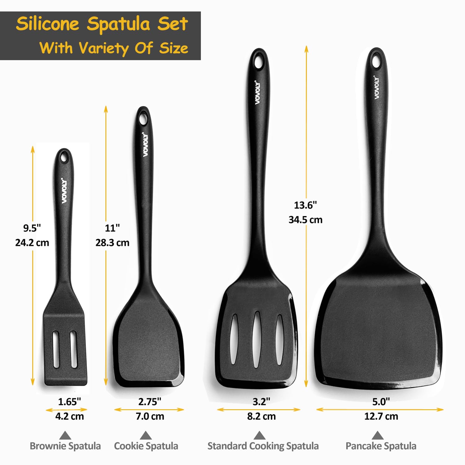 Vovoly compact spatula with slim blade for precise sautéing