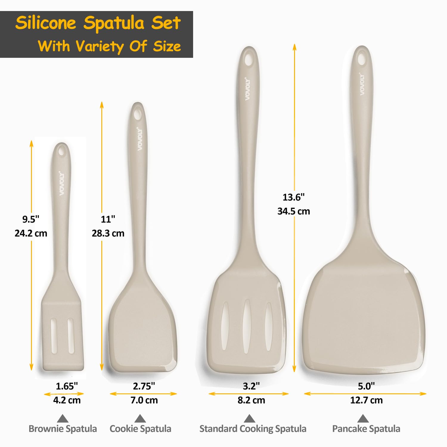 Vovoly compact spatula for small pans, easy food release and precise scraping.