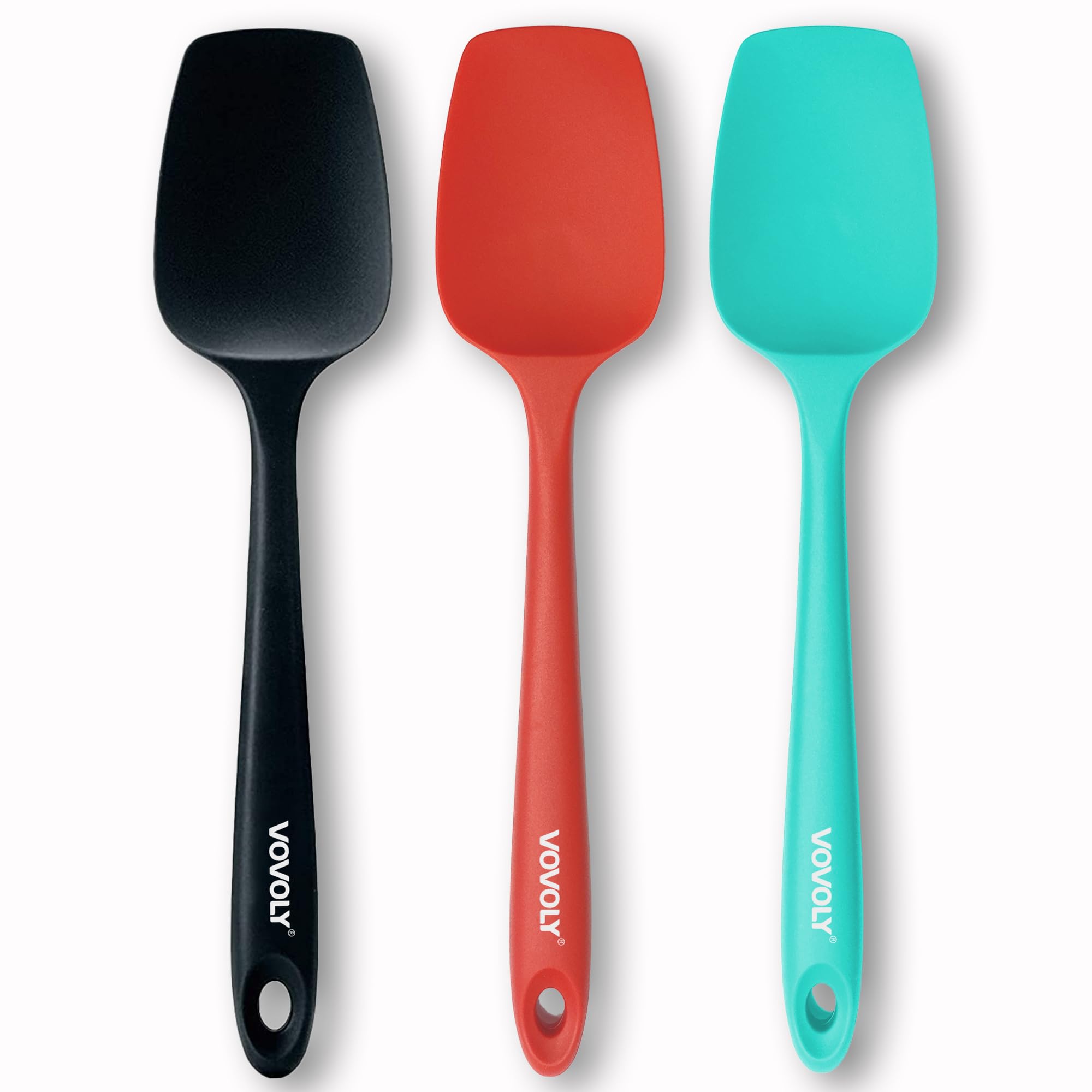 Vovoly silicone spatula set with seamless one-piece design for easy cleaning