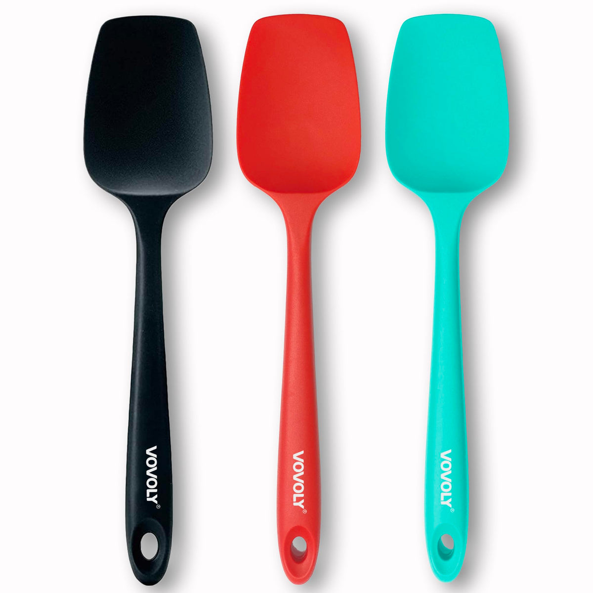 Vovoly silicone spatula set with seamless one-piece design for easy cleaning