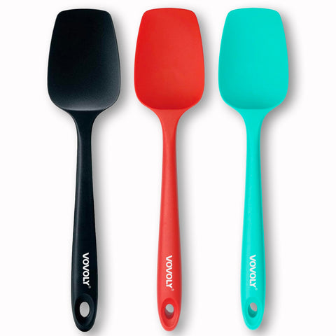Vovoly silicone spatula set with seamless one-piece design for easy cleaning