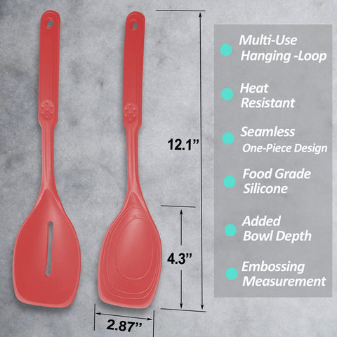Vovoly silicone spoons with deep bowls and measurement marks aid precise scooping.