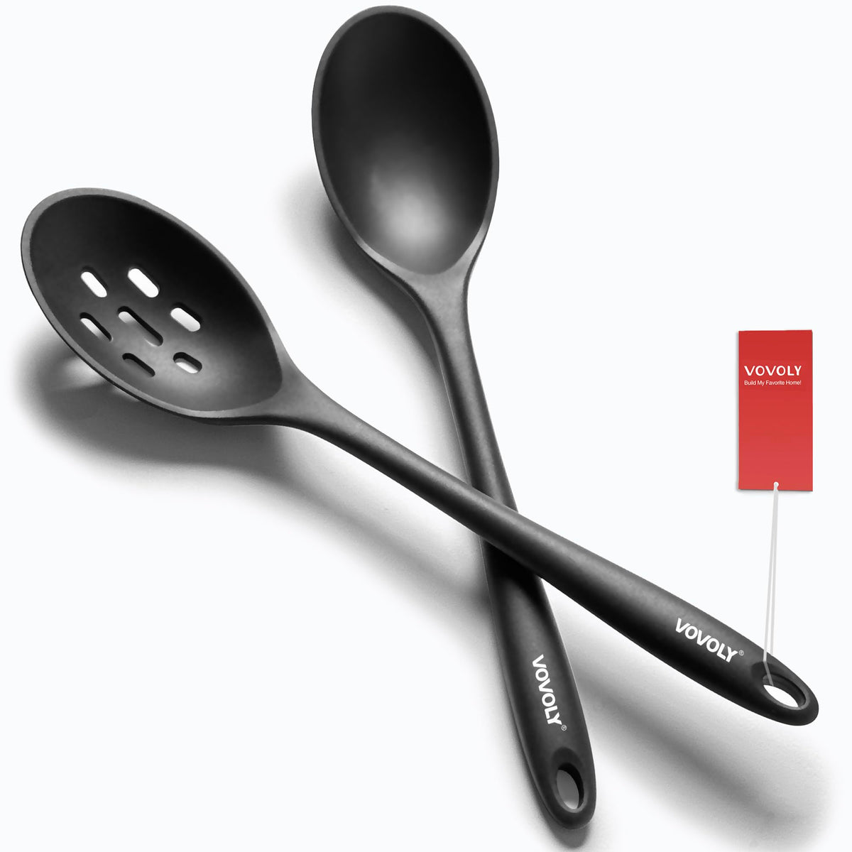 Vovoly extra-large silicone spoon for easy mixing and serving with heat resistance.