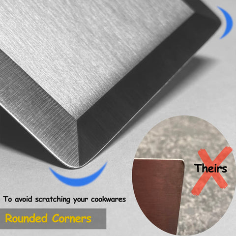 Vovoly smash burger spatula with a thick 1.8mm blade for control