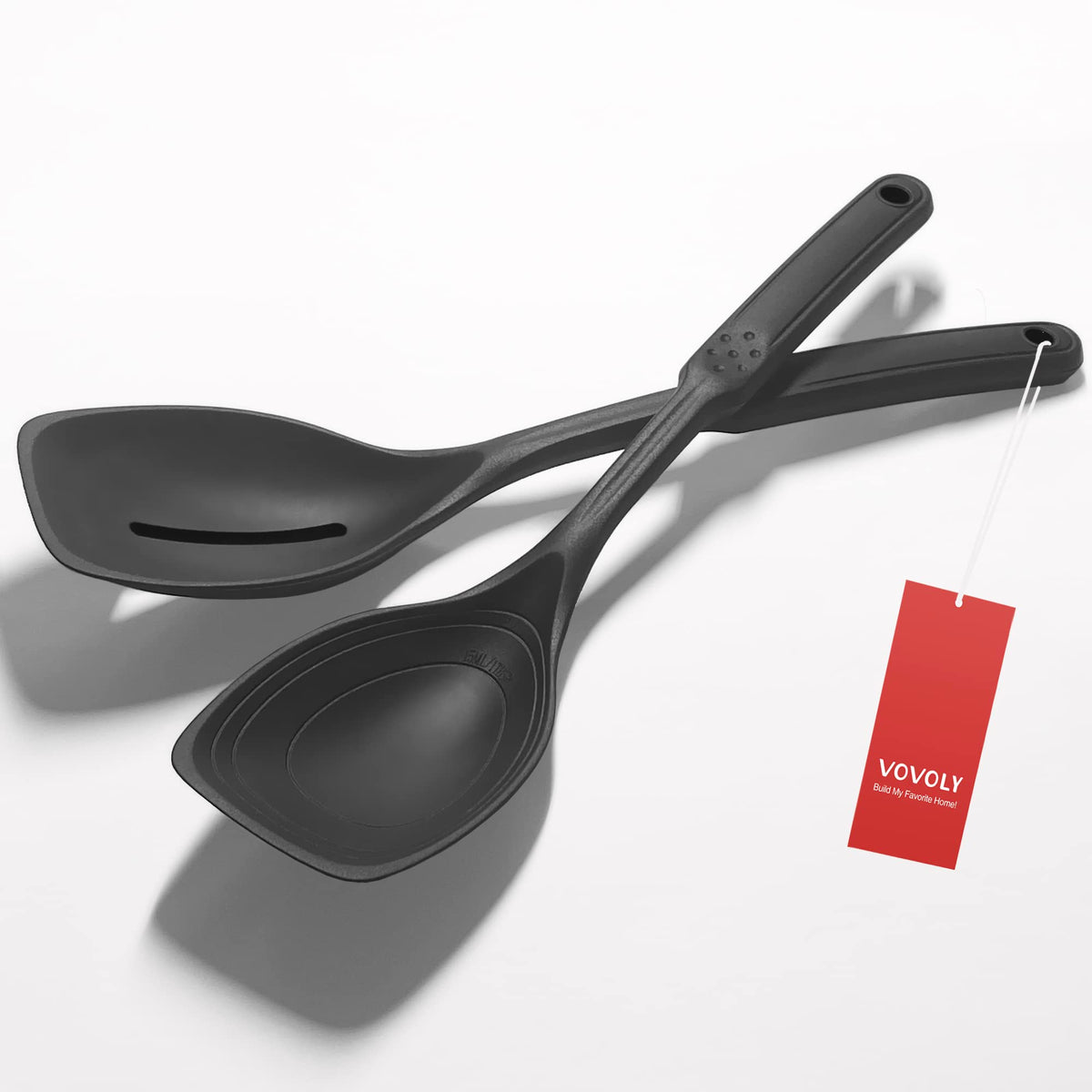Vovoly solid spoon with deep bowl for precise scooping.