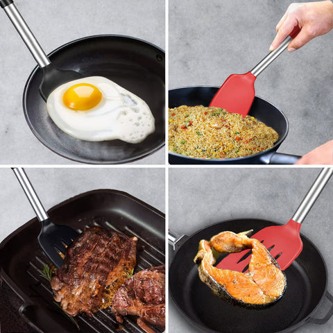 Vovoly spatula batter-scrape demonstrates nonstick performance