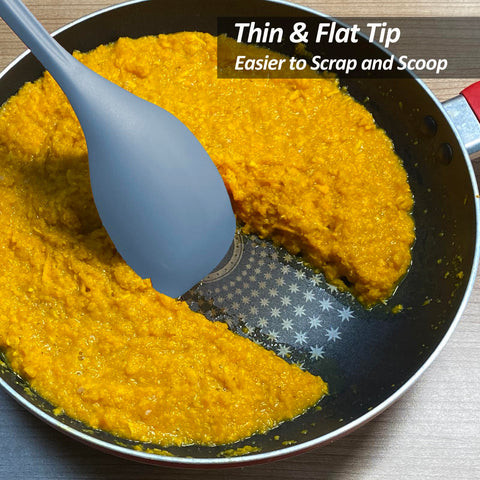 Vovoly Starry Blue silicone spoons dishwasher safe for easy cleanup.