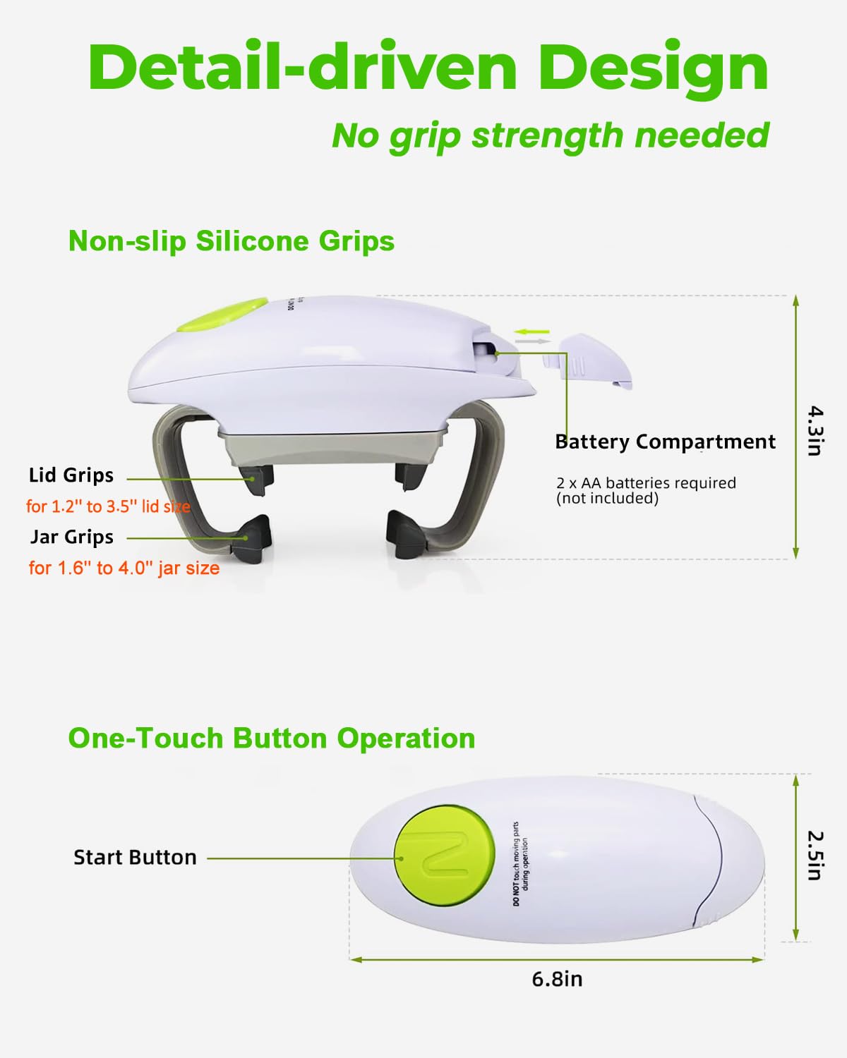 Voyage Bees ergonomic silicone grip keeps jars steady during opening.