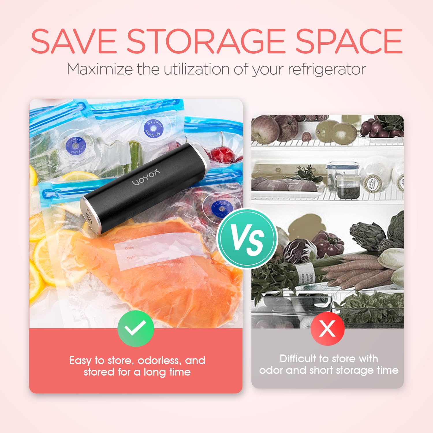 VOYOR VS210 reusable vacuum bags for safe storage