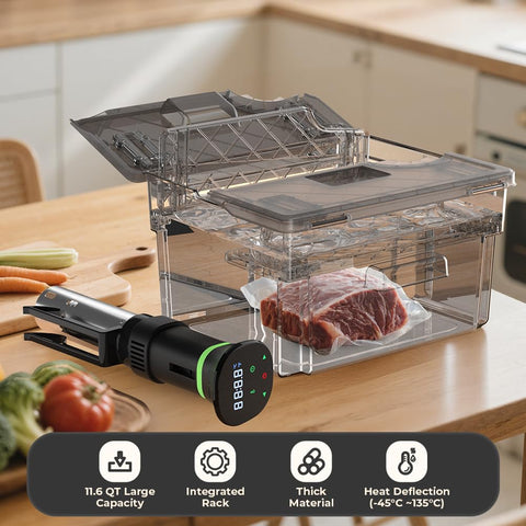 Vpcok Direct built-in rack supports stable immersion for even cooking.