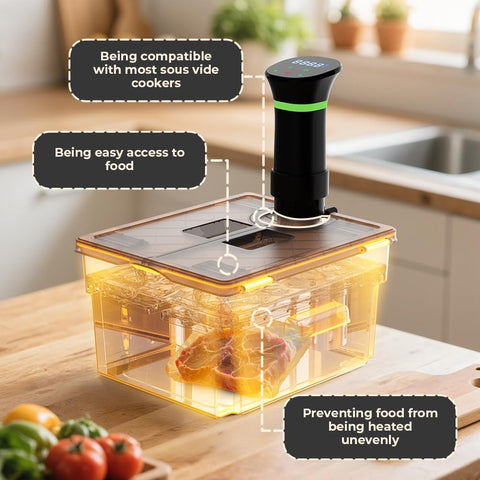 Vpcok Direct double-door lid enables mid-cook adjustments without heat loss.