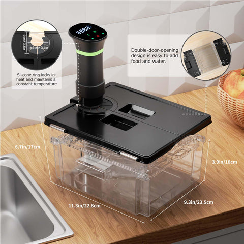 Vpcok Direct sous vide container built-in rack enables quick setup