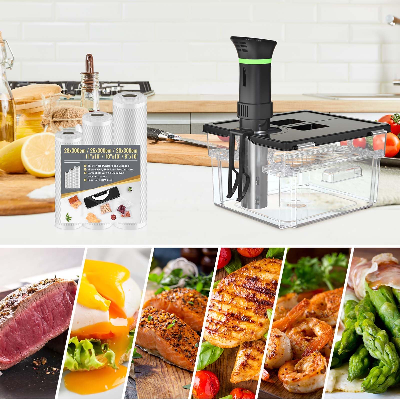 Vpcok Direct fits most immersion circulators for versatile sous vide sessions