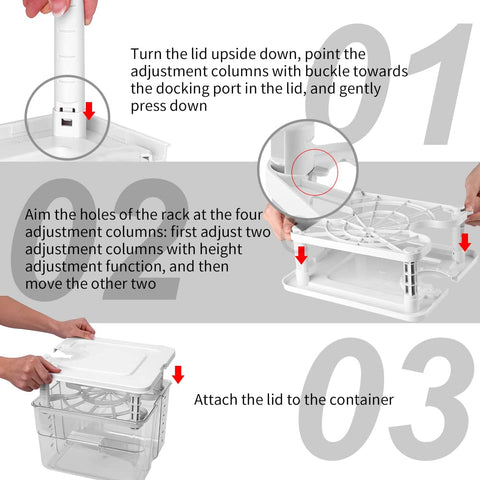 Vpcok Direct stackable design supports organized storage before and after cooking.