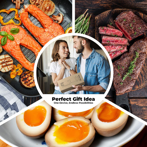 Vpcok Direct included recipe guide supports a variety of sous vide dishes.