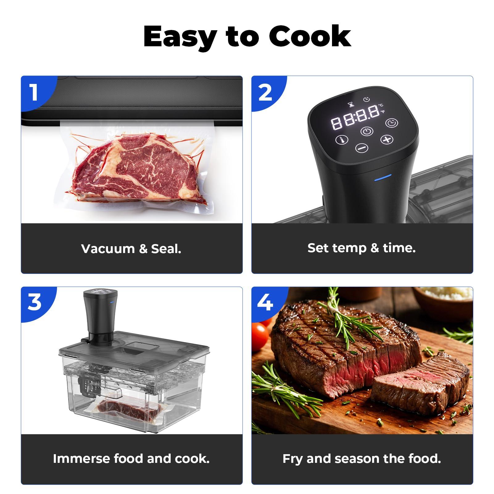 Vpcok Direct temperature display helps fine-tune cooking for each recipe.