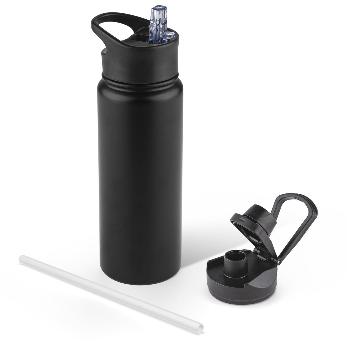VQRRCKI 24oz insulated bottle with straw lid showing leak-proof design for workouts.