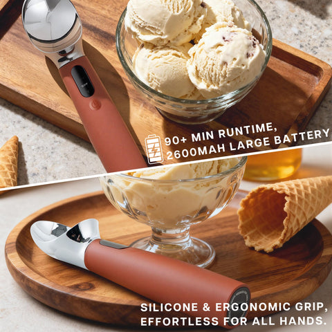 VRAIKO ergonomic handle with soft silicone grip improves comfort during scooping
