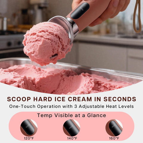 VRAIKO with LED display showing three heat levels for dessert variety