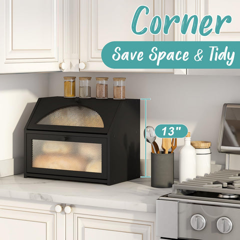 Vriccc Bread Box double layer design keeps loaves organized and accessible