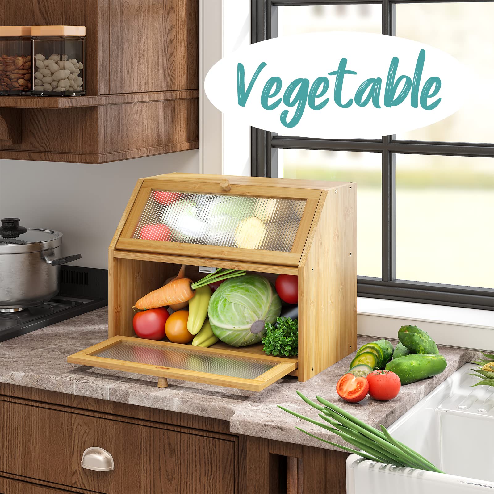 Vriccc bread box keeps bread safe and accessible on the counter