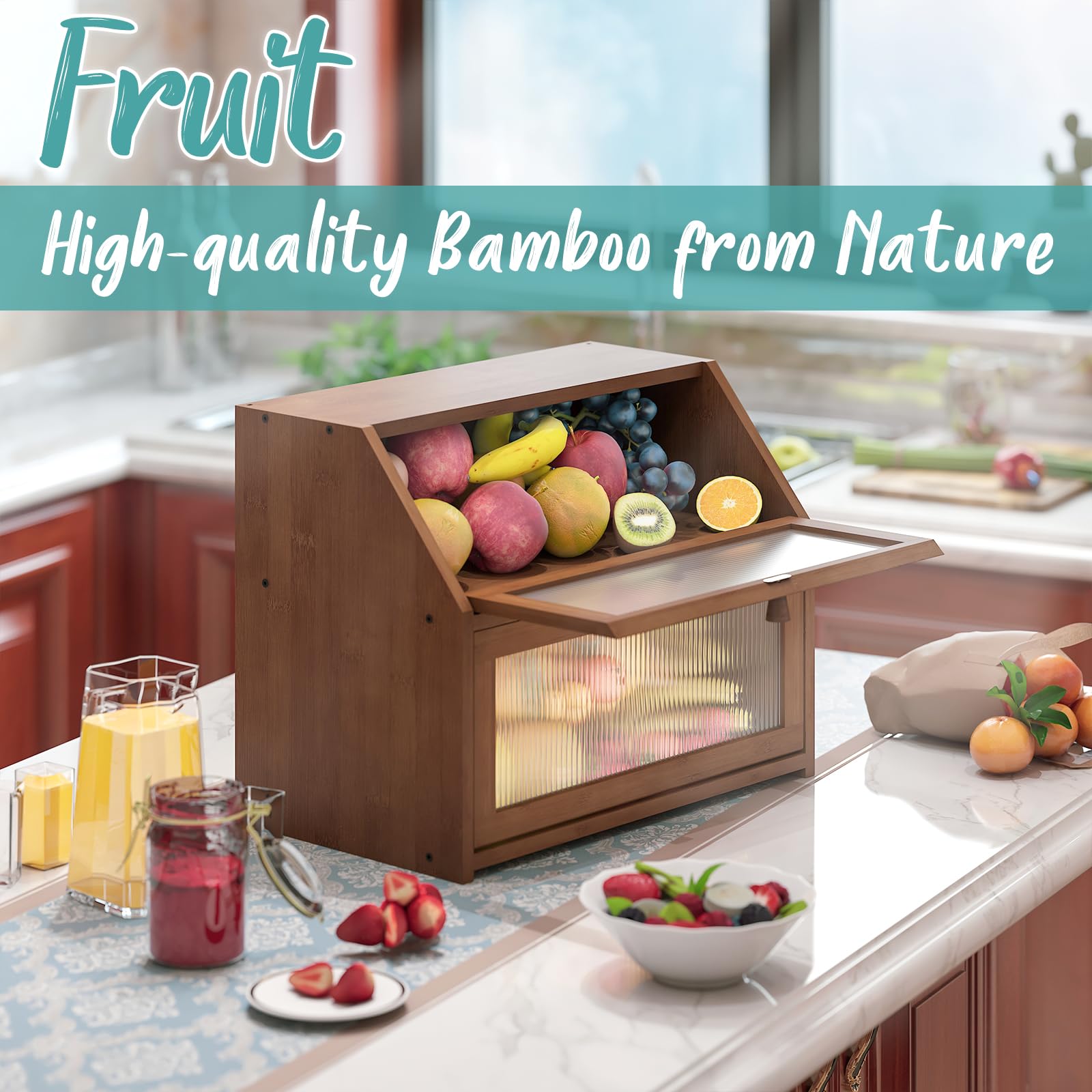 Vriccc countertop bread storage on the kitchen counter for quick access
