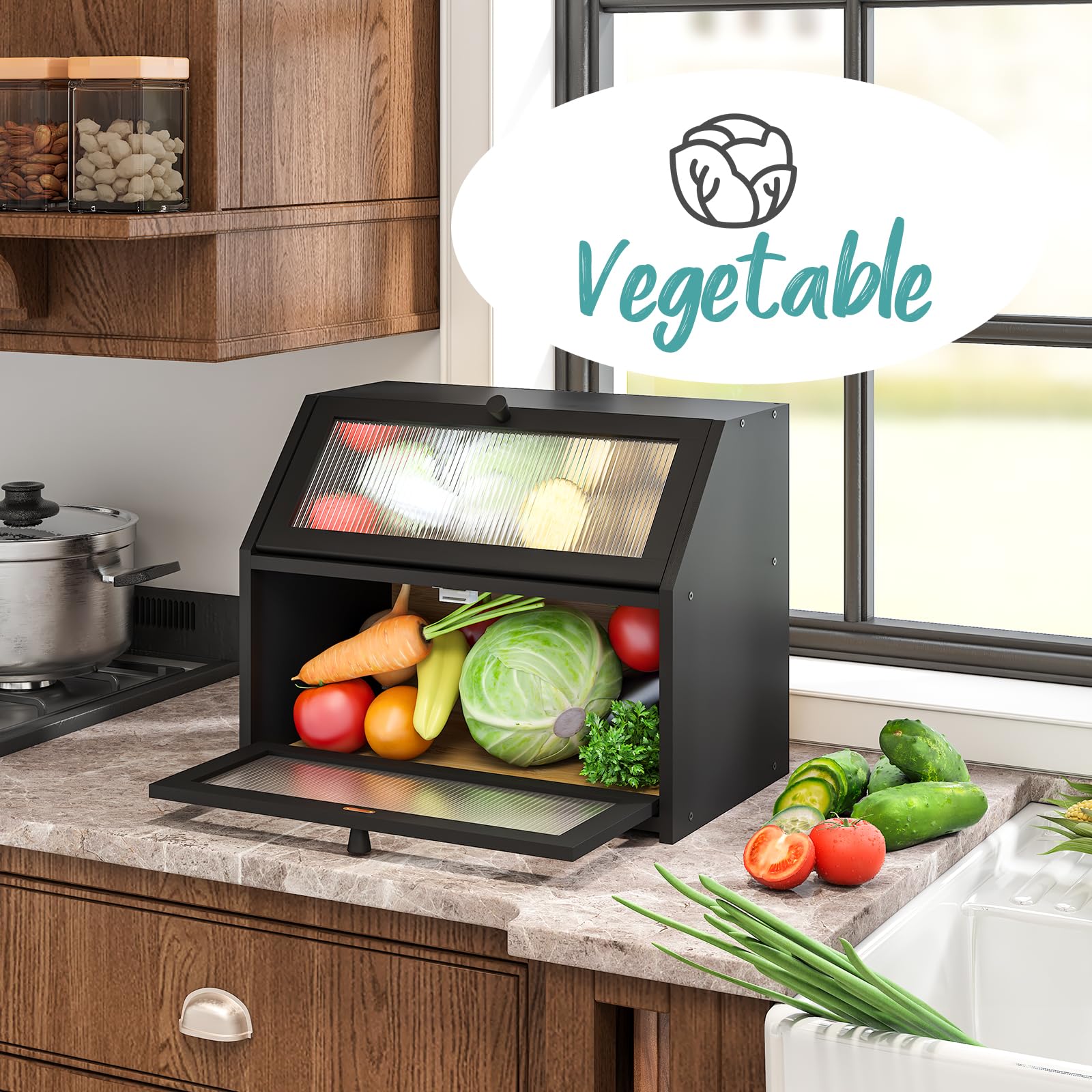 Vriccc modern bread box blends with any counter decor