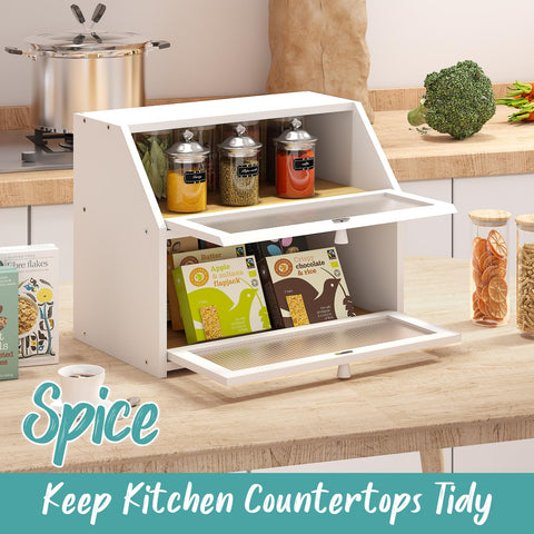 Vriccc White Bread Box counter-ready display complements family kitchens