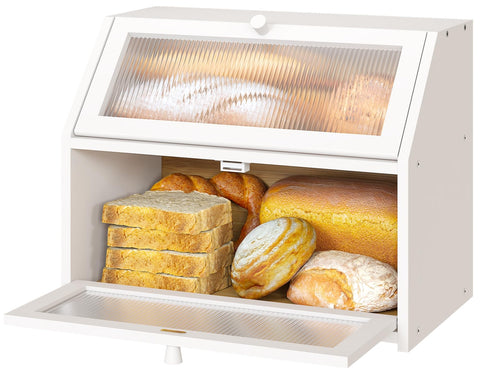 Vriccc White Bread Box easy-clean surface simplifies maintenance after cooking