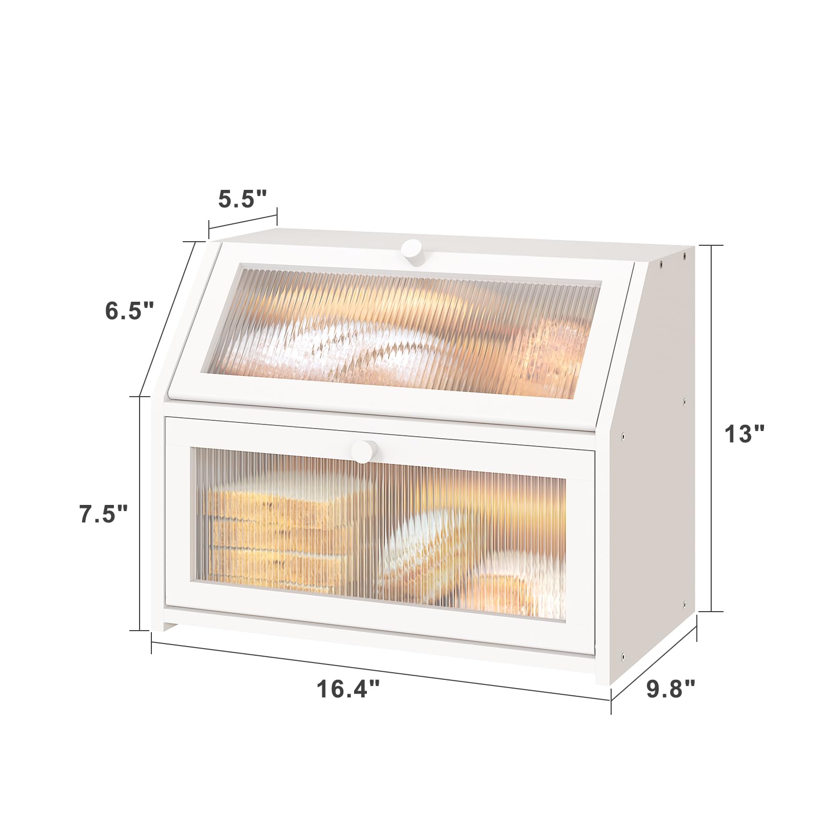 Vriccc White Bread Box large capacity holds multiple loaves and bakery items