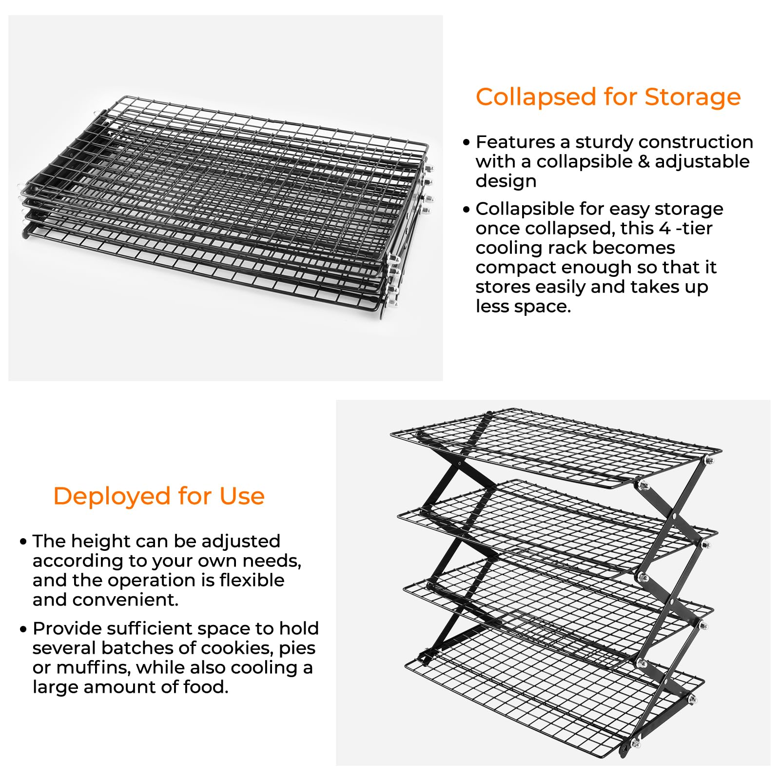 Vrsafan heavy duty mesh tier supports large cakes and pies.