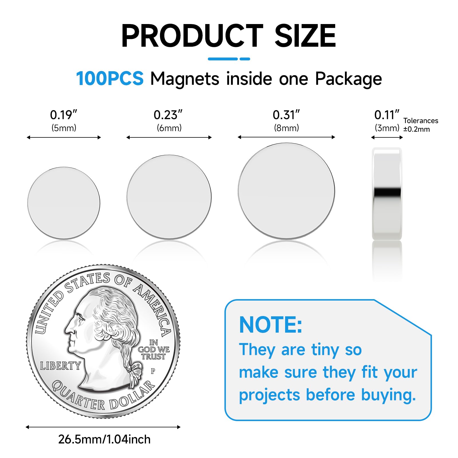 Vruelia 5x3mm magnets compact for small labels and tokens.